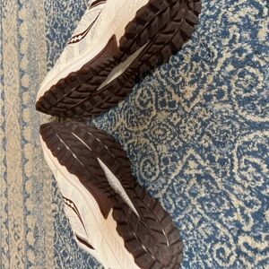 White and Brown Running Shoes